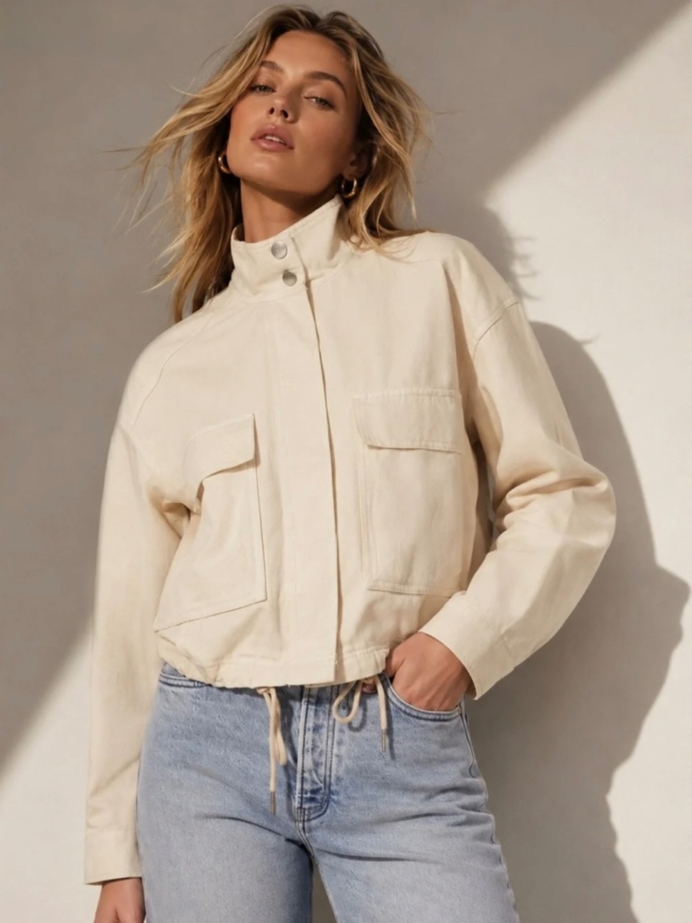 Scotch & Soda Cropped Utility Jacket Small